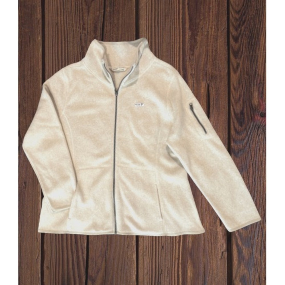 Old Navy Active Full-Zip Fleece Jacket Men's XXL Oatmeal Retro Y2K Mock Neck